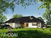 Projekt domu jednorodzinnego - DOM EKSKLUZYWNY - widok od strony frontowej.